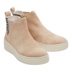 Toms Jamie Sand/Suede wedge sneakers- women's size 8